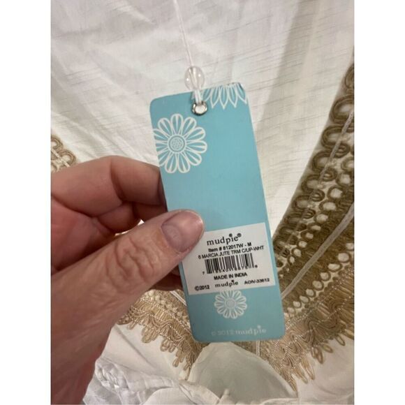 Mud Pie NWT Marcia Yute Trim Coverup Dress Size M - Picture 7 of 10